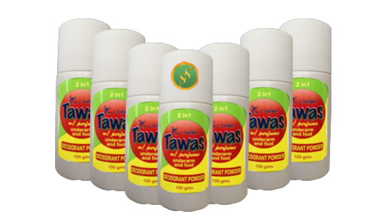 J. Chemie Tawas Powdered Deodorant w/ Perfume for underarm and foot 100 grms